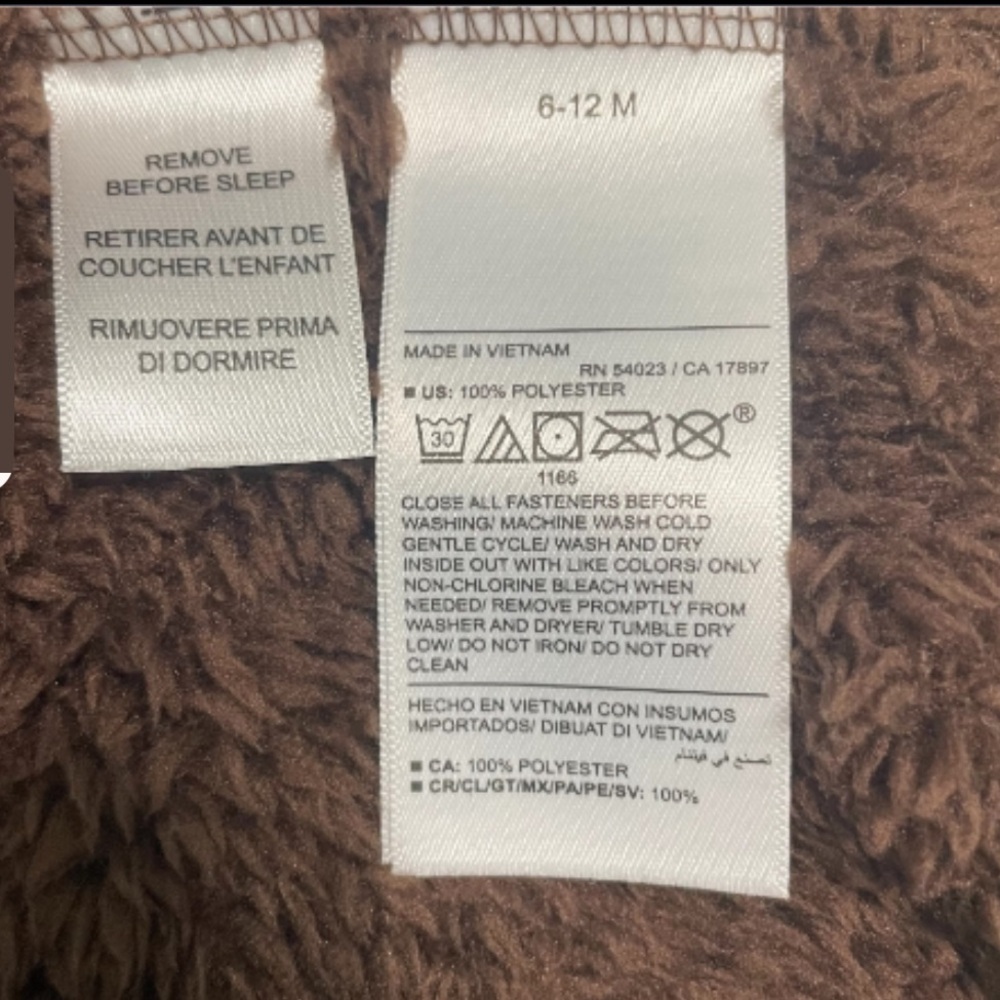 Old Navy Brown Furry Bear Hoodie for Kids - Picture 5 of 7